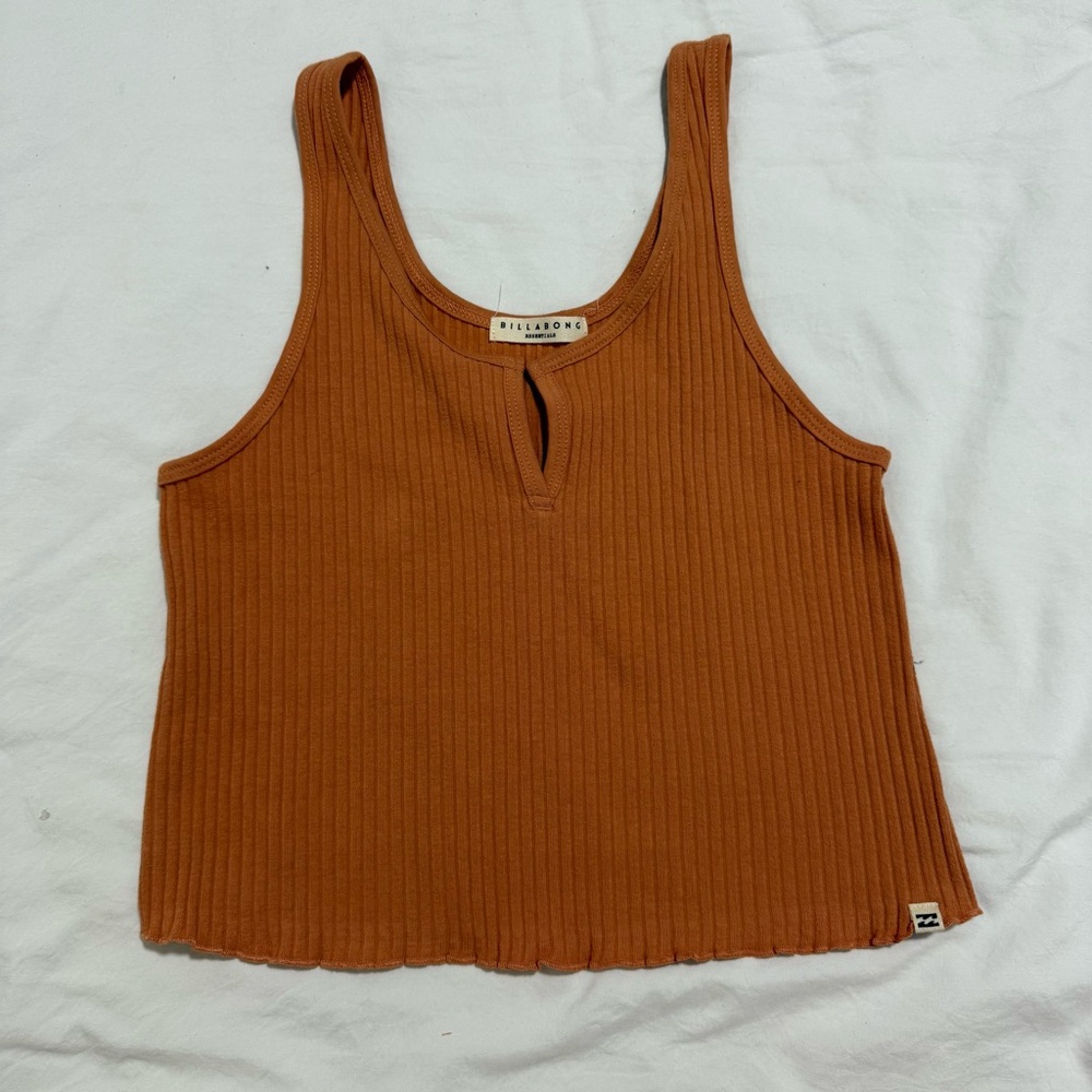 NWOT Billabong Women's Ribbed Orange Tank Top Size Large